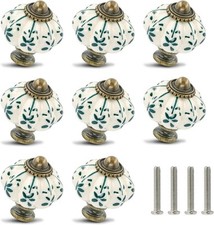 Ivory  Green Pumpkin Knobs 12 Pack Ceramic Cabinet 35mm, 12,
