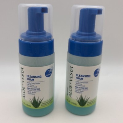 ALOE VESTA Cleansing Foam 4 oz CHG Compatible No Rinse Multi-Purpose Lot Of 2