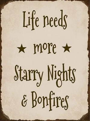 Light Life Needs More Starry Nights Bonfires Tin Metal Signs Home Décor 8x12
