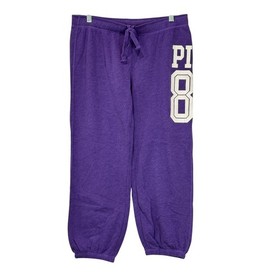PINK Victorias Secret Medium Sweatpants Purple 86 Logo Joggers Varsity Nostalgic