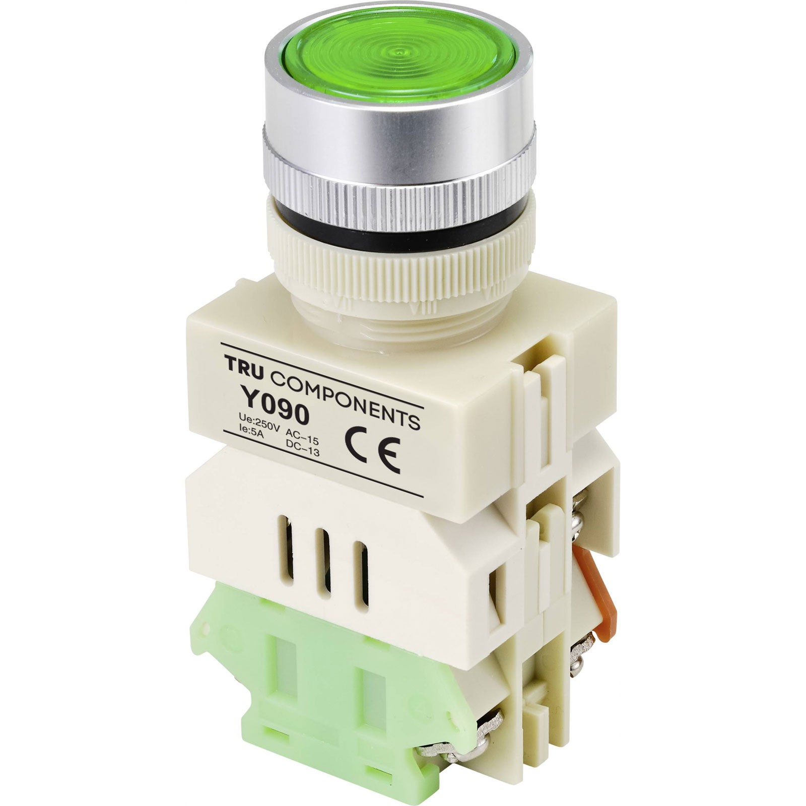 TruComponents Pushbutton ,Panel Mount,On/(On),NO/NC,Scr/term