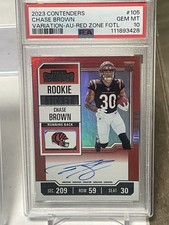 2023 Contenders Red Zone FOTL RPS Ticket Chase Brown RC Oc Auto PSA 10 Pop 1 🔥