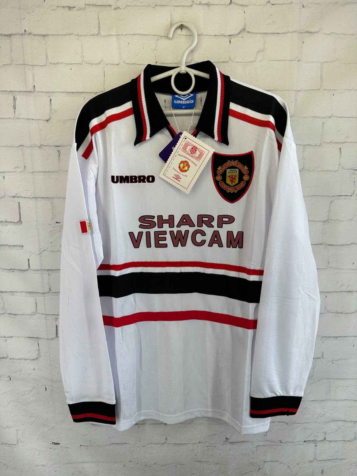 MANCHESTER UNITED 1997 1999 VINTAGE RETRO FOOTBALL SHIRT JERSEY AWAY SIZE M