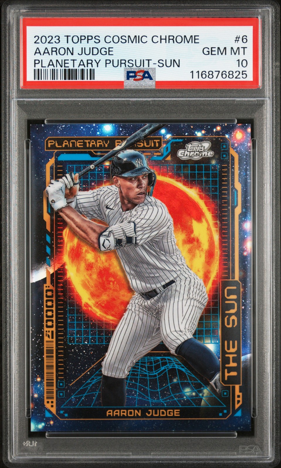 2023 TOPPS COSMIC CHROME PLANETARY PURSUIT SUN #6 AARON JUDGE PSA 10