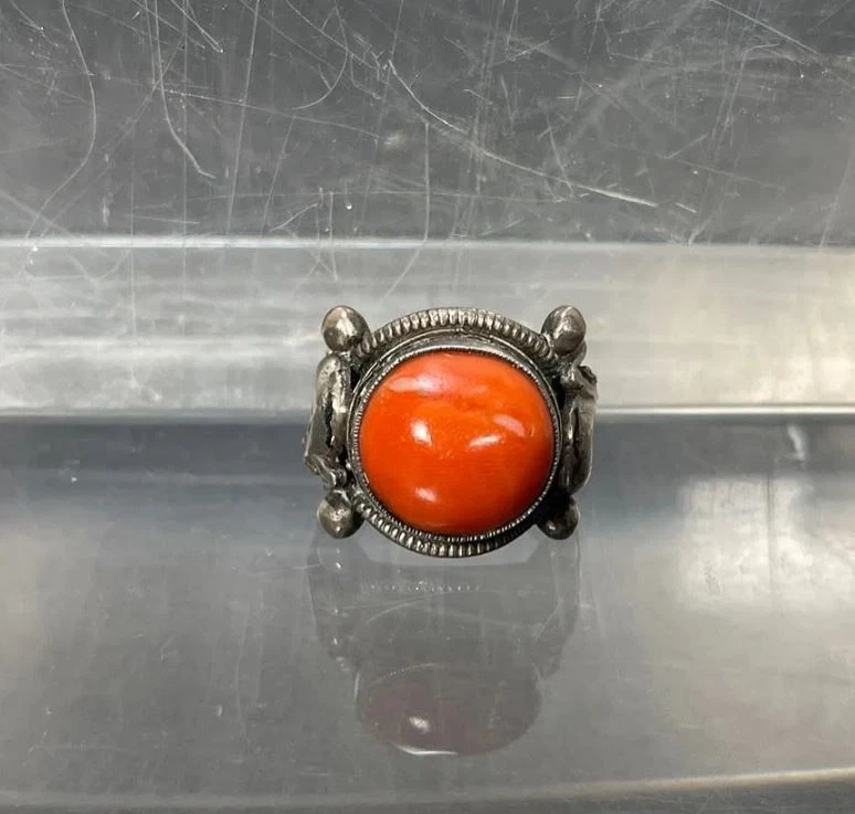 Antiguo sello de coral natural de dragón chino tibetano antiguo del siglo XX Foto 3 de 4