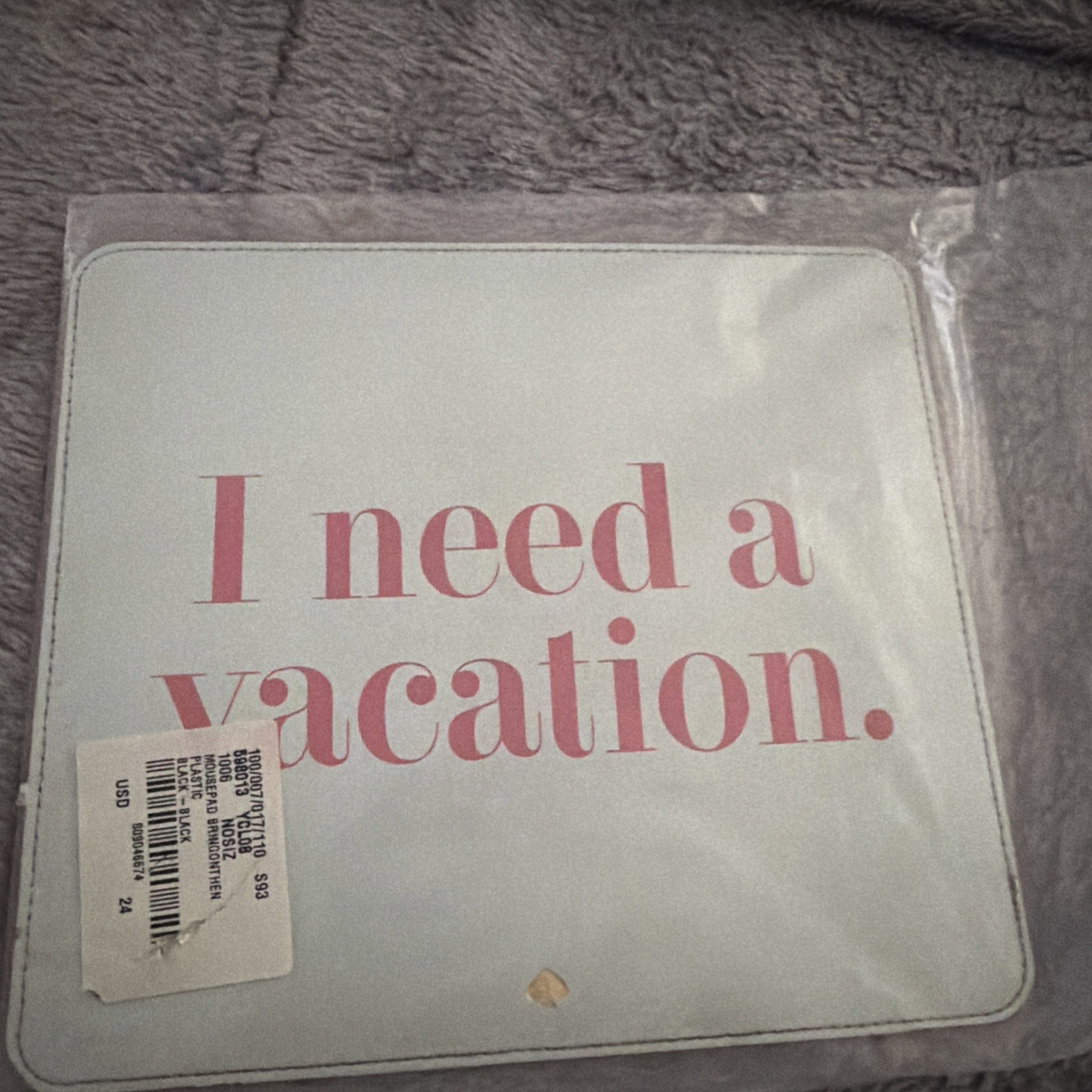 Kate Spade New York Mouse Pad &acute;I need a vacation&acute; Blue