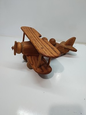 Handmade Wooden Toy Airplane Plane Vintage