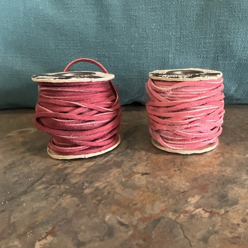 Tandy Leather Company Pink Flat Colored Leather Lace 25 Yards 2 Spools