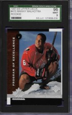 MANNY MALHOTRA 1997-98 Upper Deck POE Rookie SGC 9 Guelph