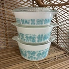 Pyrex Vintage Butterprint ALL WHITE Casserole Dish Set 471 472 473 Lids READ