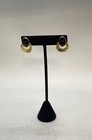 14K Yellow Gold Black Oval Cabochon Geometric Modernist Drop Earrings 3.0g — photo 1
