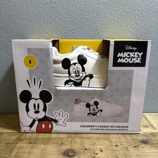 Disney Mickey Mouse Children s Character Sneaker Shoes Tan Laces Size 1 Aldi NEW