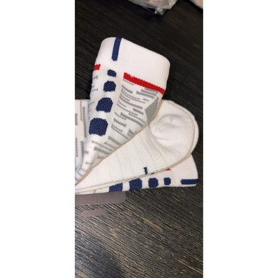 Nike Elite Quick Crew NBA Basketball Socks Mens Large White Blue Red, USA USMNT