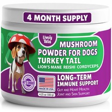 All-Natural Mushroom Powder for Dogs Immunity, Cognition, 4.25 OZ