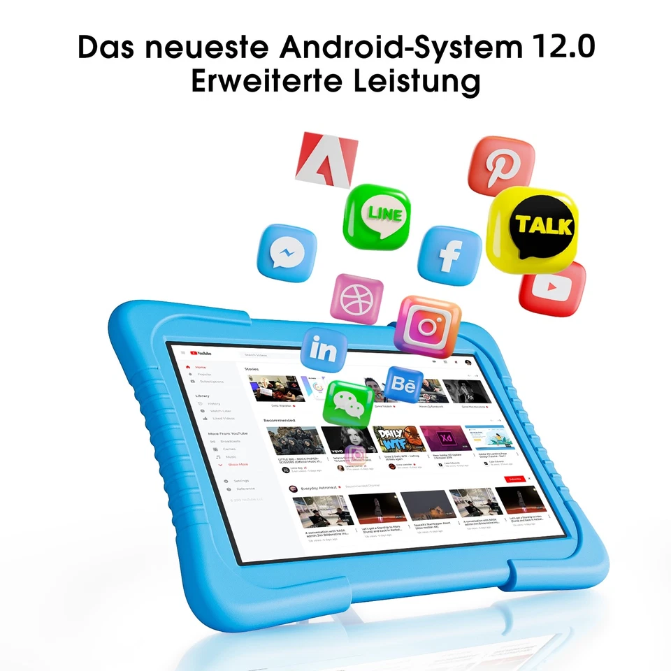 SGIN 10,1 Zoll Kinder Tablet Android 12 2GB + 64GB Bluetooth Dual Camera Google - Bild 3 von 4
