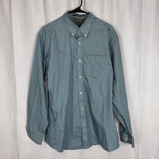 Eddie Bauer Plaid Long Sleeve Button Down Men s Large Wrinkle Free Relaxed Fit