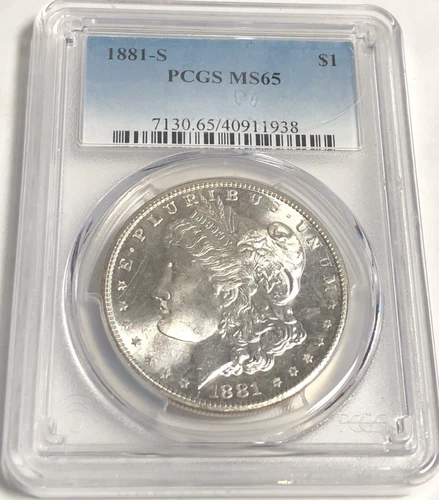1881 S MORGAN "PCGS MS65" - CRISP WHITE, STUNNING COLOR, HIGH POINTS, MIRRORS💥✅