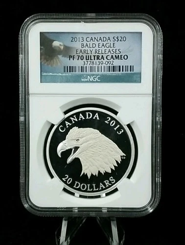 2013 CANADA $20 BALD EAGLE SILVER ROUND COIN NGC PF70 ULTRA CAMEO ER #5667