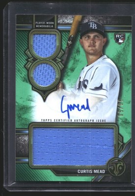 Curtis Mead 2024 Topps Triple Threads Auto Rookie Autograph Green Relic Rays /50