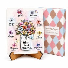 Christian Gifts for Women, God Says You Are Bible Verse Desk Decor, Inspirati...