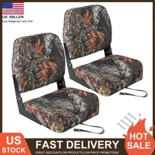 2 Pack Boat Seats Low Back Fold-Down Fishing Boat Chair Seat with Sponge Padding