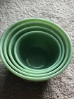 Hocking Fire-king Jade-ite (Jadite) 4 Piece Swirl Mixing Bowl Set