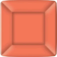 Boston International IHR Square Dessert Paper Plates, 7 x 7-Inches, Coral