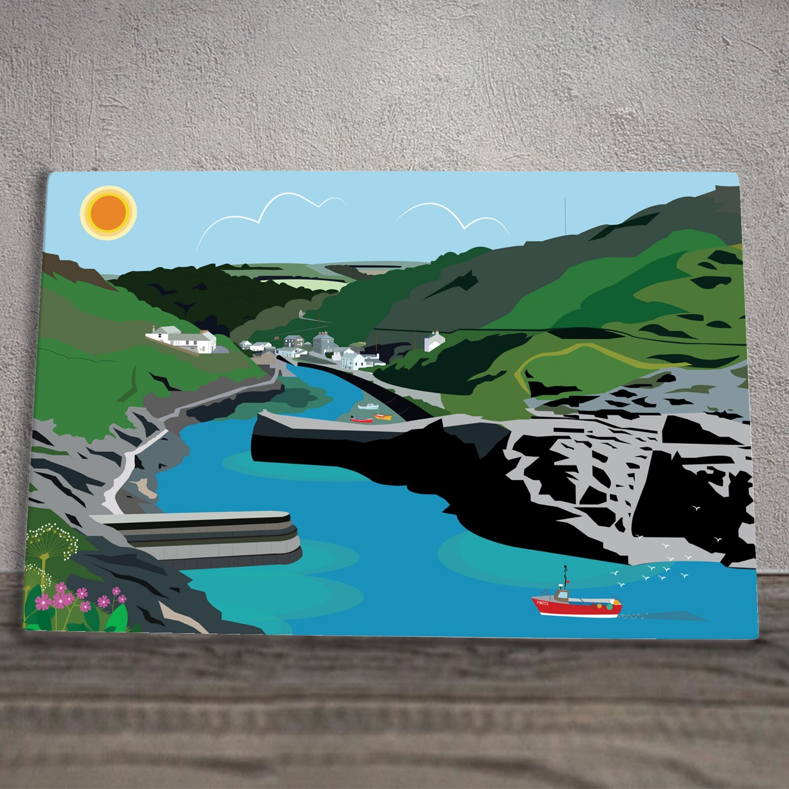 Boscastle Ceramic Tile Picture Plaque Sign Nautical Wall Art By Kate Pearson