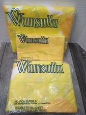 VTG WAMSUTTA SUPERLIN SUN YELLOW FLORAL PATTERN FOR FULL SIZE (3-PK SHEET SET)
