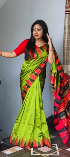 Partywear Wedding Sari Handwoven Pure Silk Saree - Elegant Traditional Indian - Picture 13 of 16