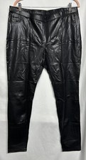 HUE Python Leatherette Leggings NEW Black "XL"