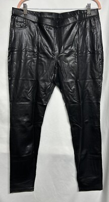 HUE Python Leatherette Leggings NEW Black ''XL''