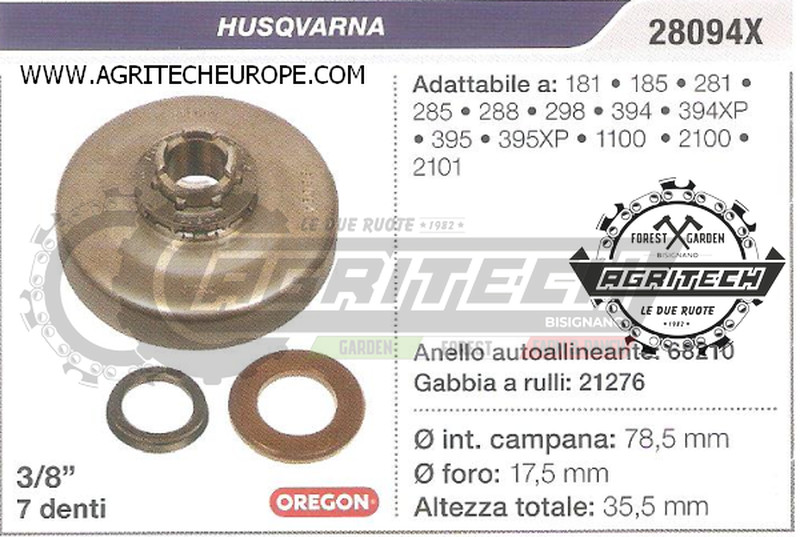 Pignone a 7 Denti 3/8" per Husqvarna 394 394XP Professionale