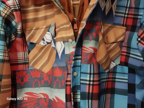 Chaqueta de patchwork con capucha de algodón a cuadros para mujer NUEVA-Mediana - Imagen 6 de 9