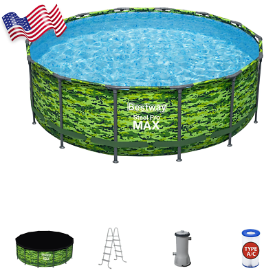 #ad #ad Steel Above Ground Pool Set Pro Max 14#x27;x48quot; Camo Ultra Durable Buy it Now