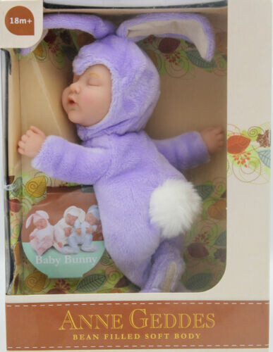 Muñeca Anne Geddes 9 pulgadas Baby Lilac Bunny - Colección de cuerpo suave lleno de frijoles - Imagen 2 de 24