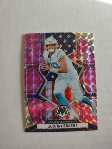 2022 Panini Mosaic - National Pride Camo Pink Mosaic Prizm #254 Justin Herbert