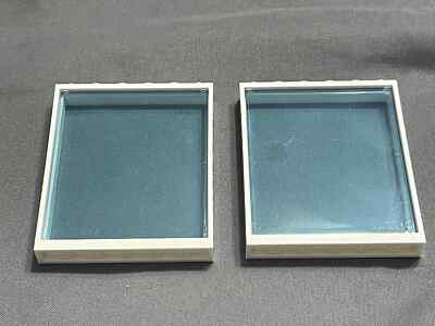 Lego Lot 2 White Window Frames 1X6X6 Trans Light Blue Glass Panes 42205 42509