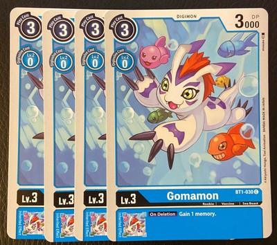 4x Gomamon Bt1 030 C Digimon Tcg Near Mint Ebay