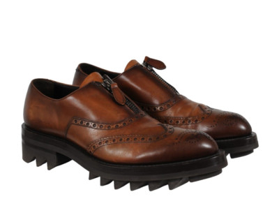 タ*シ様 PRADA プラダ プレーントゥシューズ Brown 6 プラダ レザー レザーシューズ 6 メンズ ブラウン 2EE197 ポスト