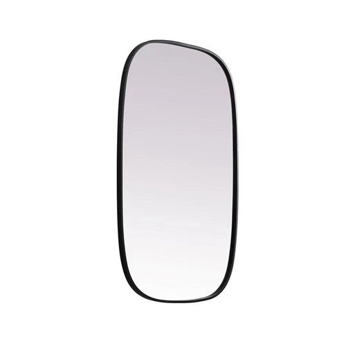 Elegant Decor Brynn 24x40" Oval Modern MDF Wood/Iron Mirror in Black - Picture 5 of 11