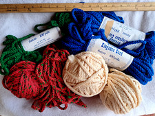 VNTG BRAIDED ELEGANCE CORD 6MM - RED/GREEN, YELLOW, BLUE - OPEN SKEINS  ROLLS