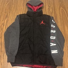 Air Jordan Hooded Puffer Jacket Coat Kids Sz Large Micheal MJ