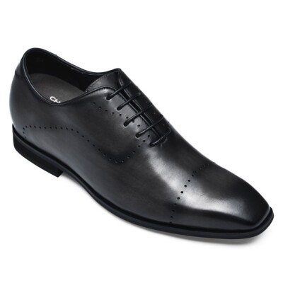 US10 CMR 2.7INCH Elevator Shoes Men Black Oxford Shoes height increase 7CM $249