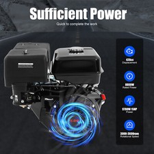 4-Stroke 420cc 15HP OHV Horizontal Shaft Gas Engine Recoil Start Go Kart Motor