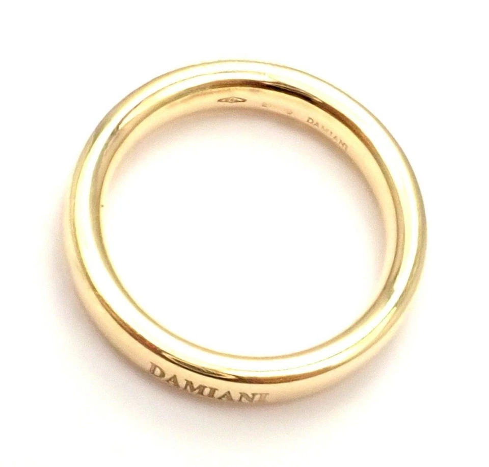 ¡Raro! Auténtico Anillo Damiani Oro Amarillo 18k Banda 3.5mm Talla 5.5 Foto 4 de 4