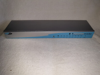 Gefen 8x1 HDMI Switcher, HDMI/HDCP Compliant, Silber / Türkis