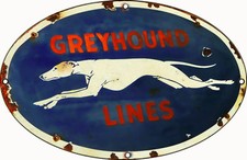 Distressed Greyhound Lines Reproduction Nostalgic Metal Sign 15x24