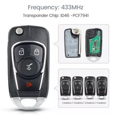 Fits Opel Vauxhall Astra 2345 Buttons 315433mhz Modified Car Remote Key