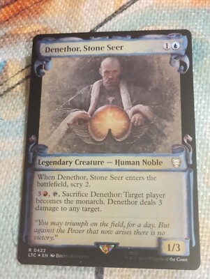 SILVER SCROLL FOIL Denethor, Stone Seer - LotR - NM - Magic: The Gathering MTG